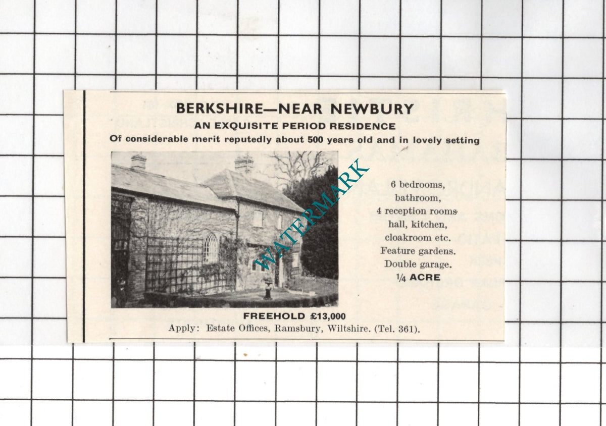 Newbury Berkshire - 1967 Small House Sale Advert