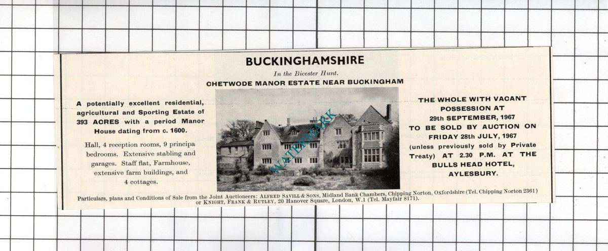 Chetwode Manor Estate Buckinghamshire - 1967 Small House Advert