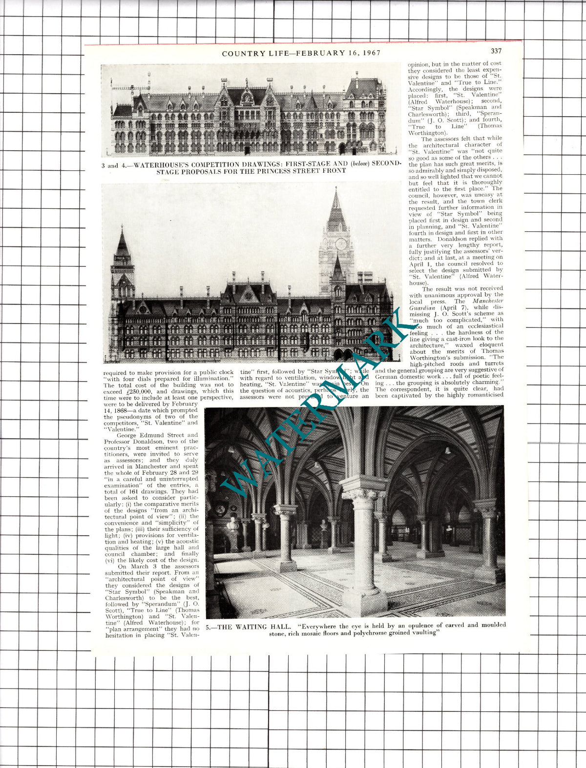 Manchester Town Hall - 1967 Article / Print