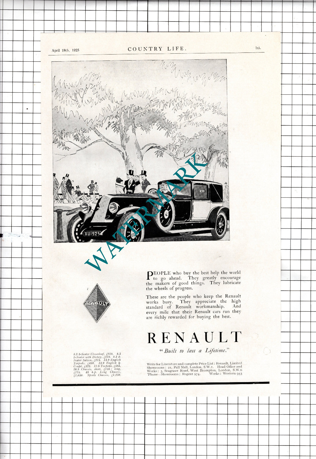 Renault Car Advert - 1925