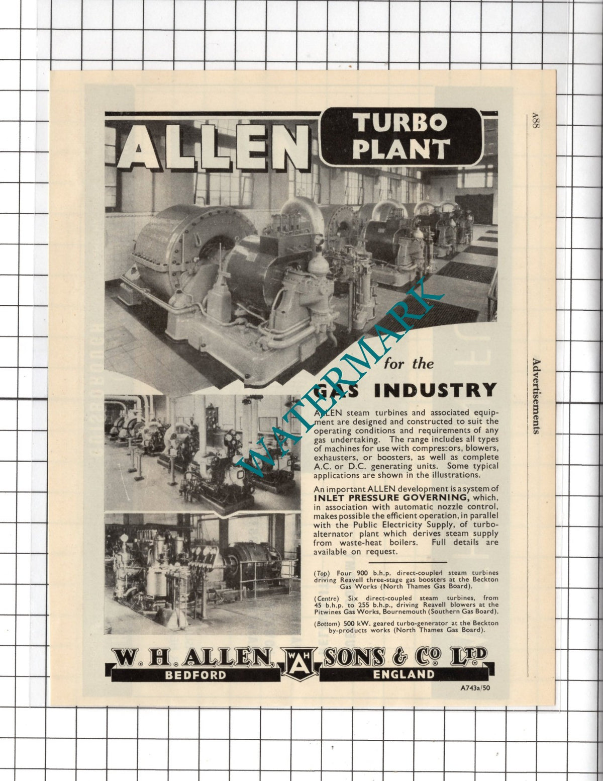 John Mathison Ltd Hutton Hall Guisborough / W H Allen & Sons Bedford 1951 Advert