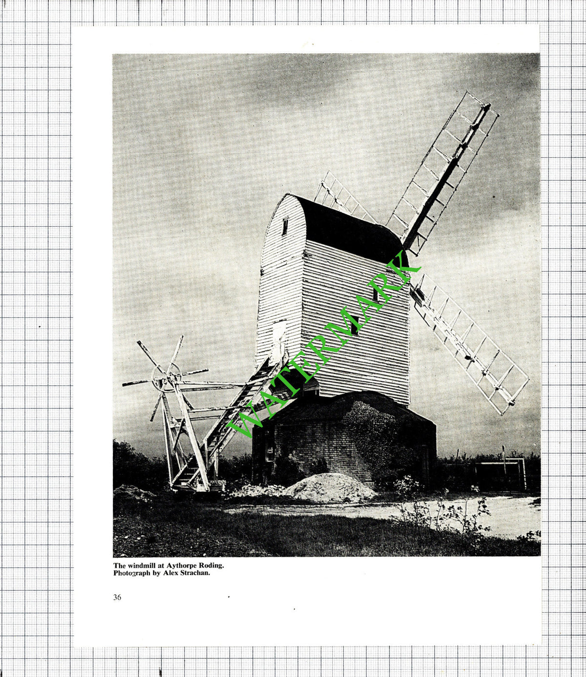 Aythorpe Roding Windmill - 1968 Cutting / Print