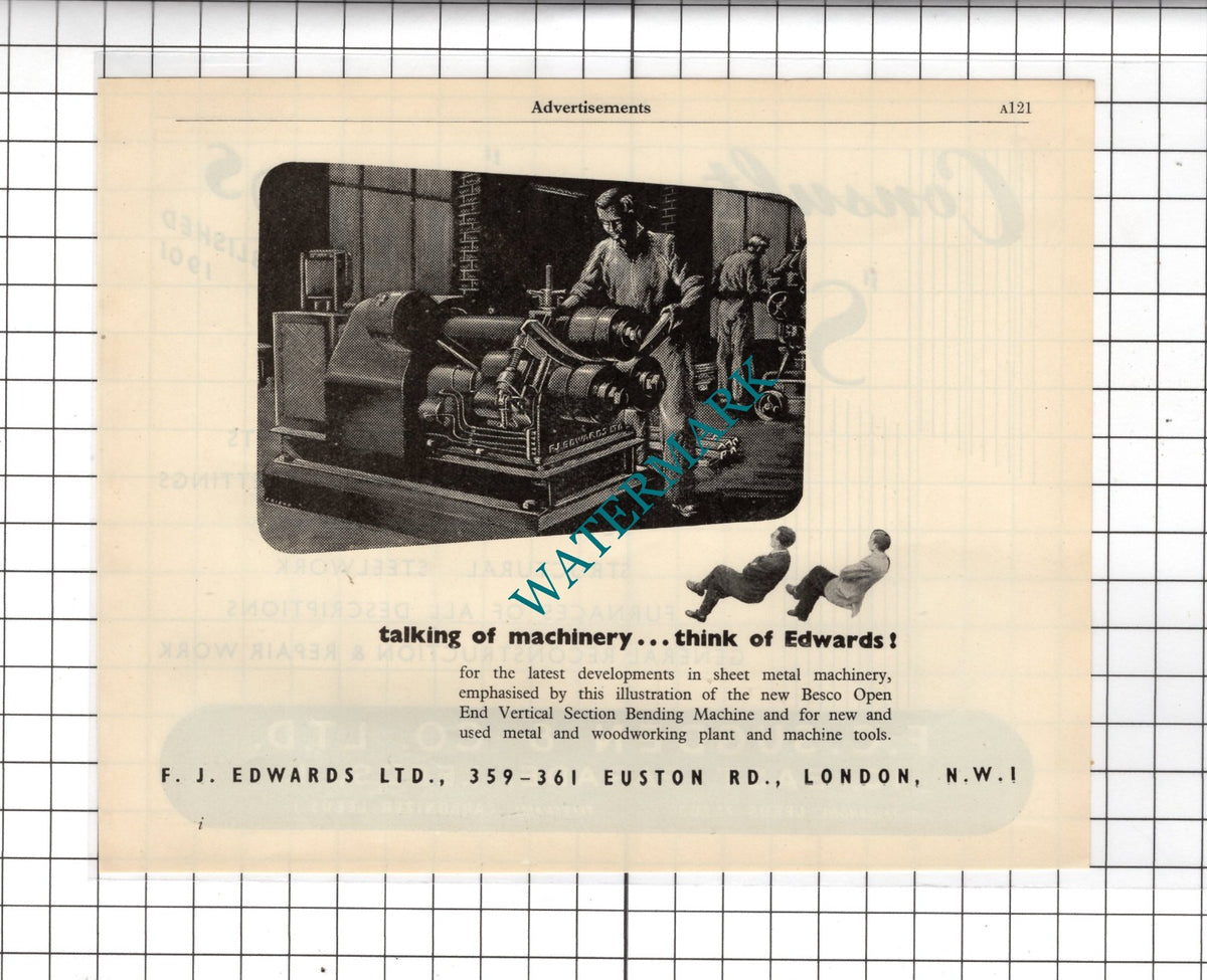 F C Sugden & Co Ltd Sugdens Of Leeds / F J Edwards Ltd London -1951 Advert