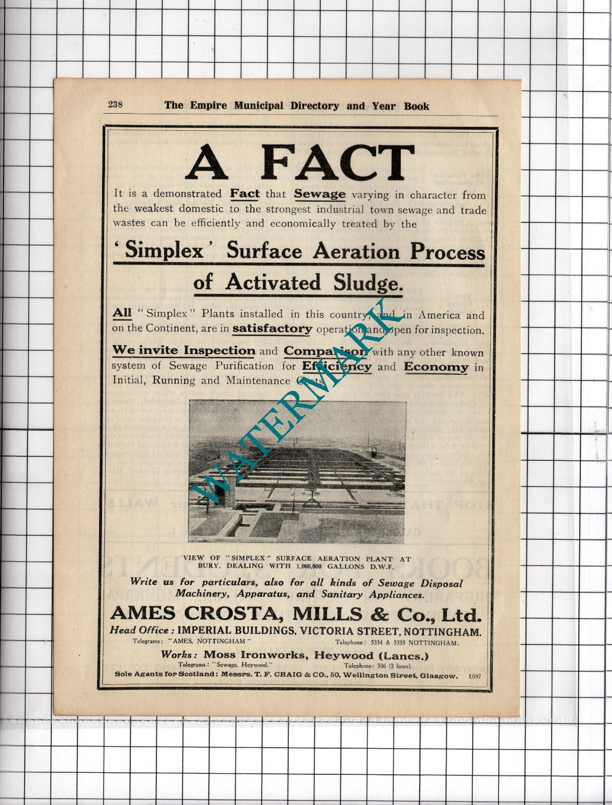 Ames Crosta Mills & Co Ltd Nottingham - 1927 Advert