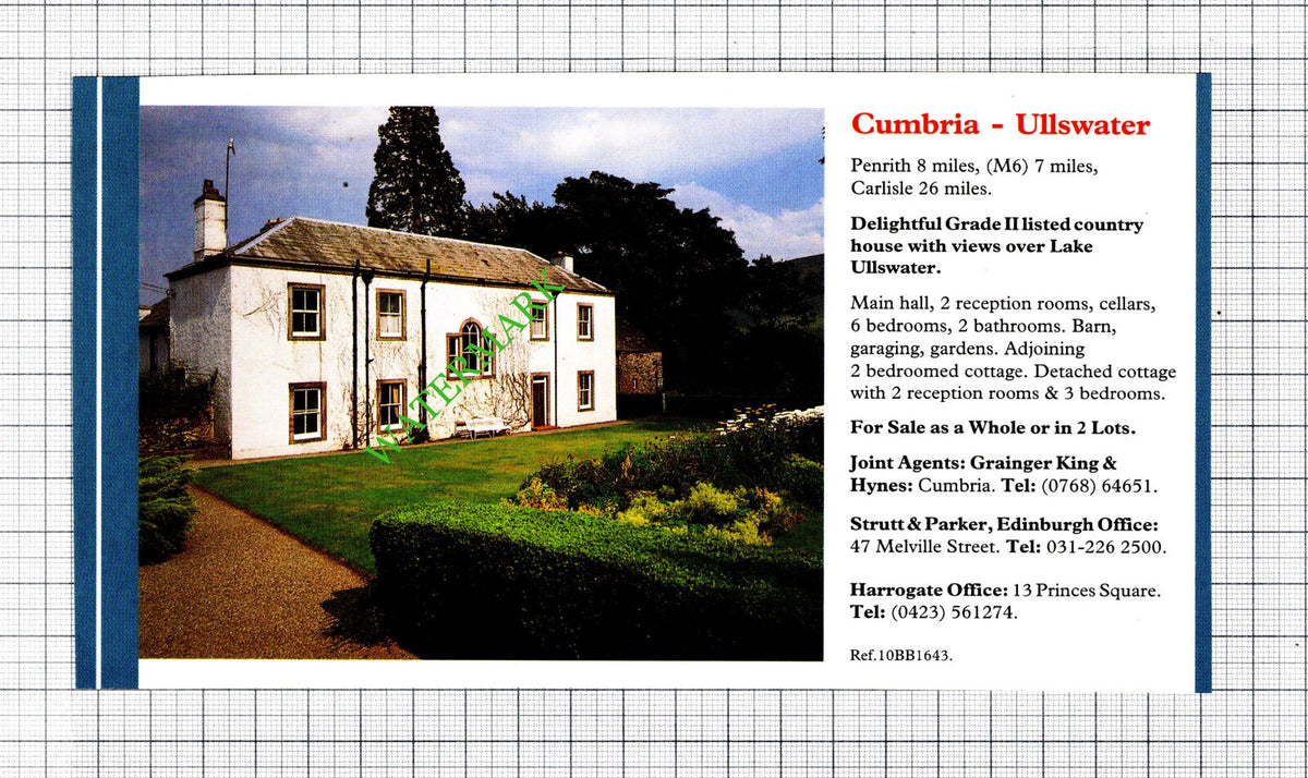 Ullswater Cumbria House Sale Advert - 1991 Cutting