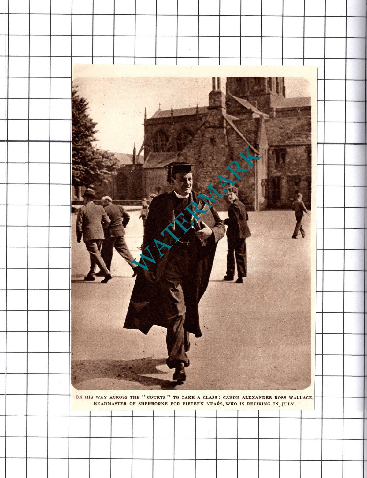 Canon Alexander Ross Wallace Sherborne School - 1950 Cutting / Print