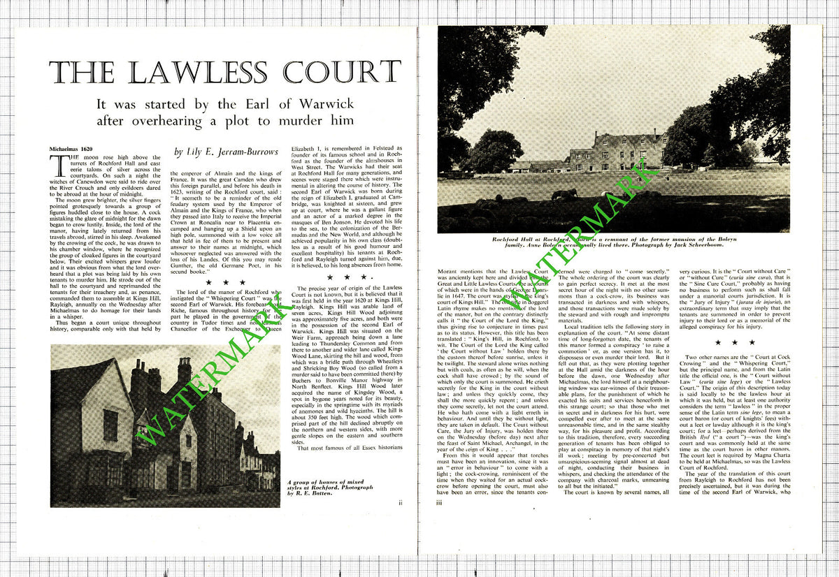 The Lawless Court Rochdale Essex Earl Of Warwick - 1964 Article