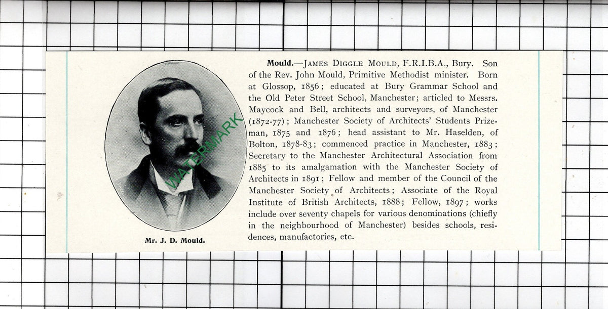 James Diggle Mould Glossop / Francis William Maxwell Prestwich - c.1905 Clipping