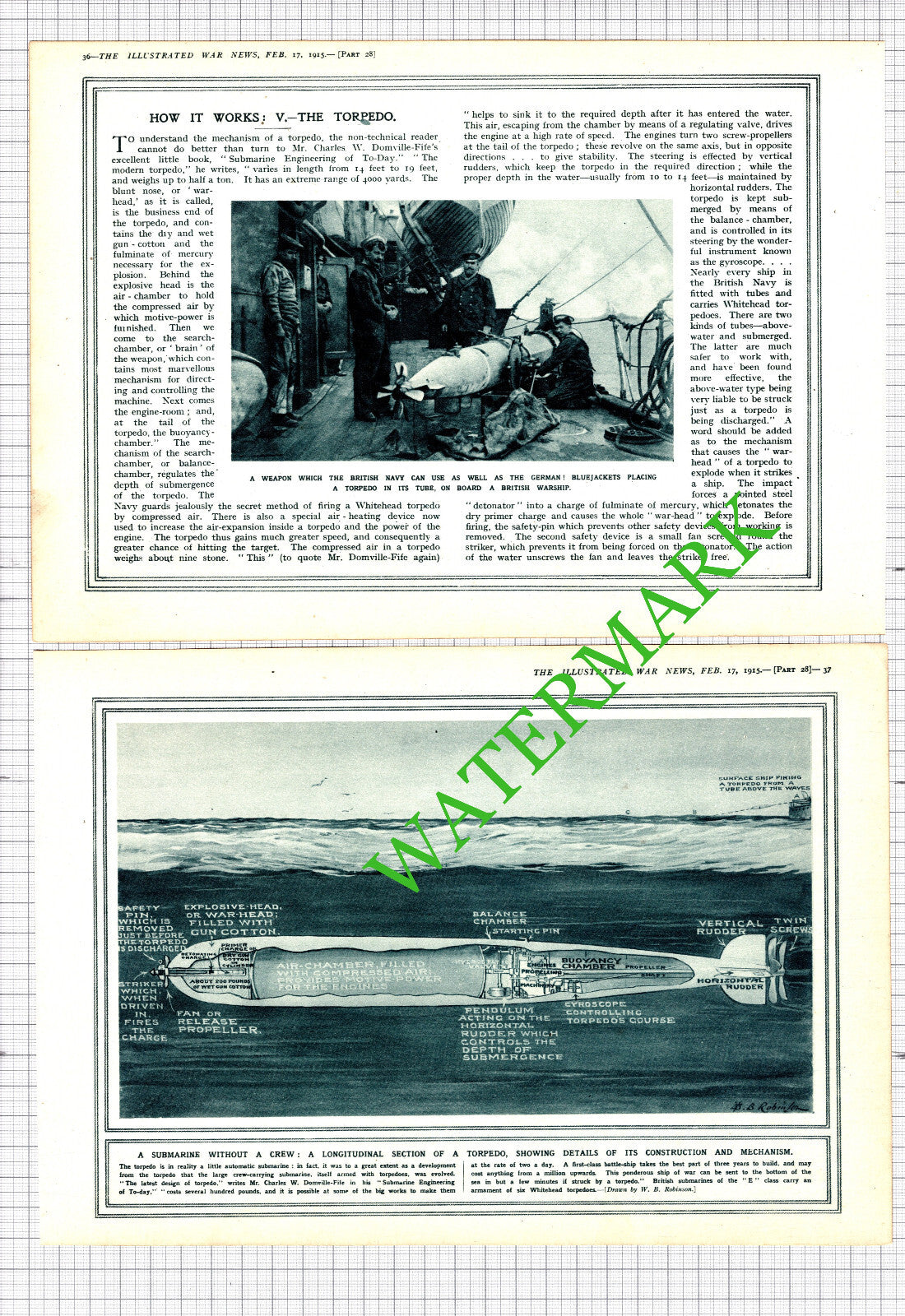 How The Torpedo Works Great War WW1 - 1915 2-Part Cutting