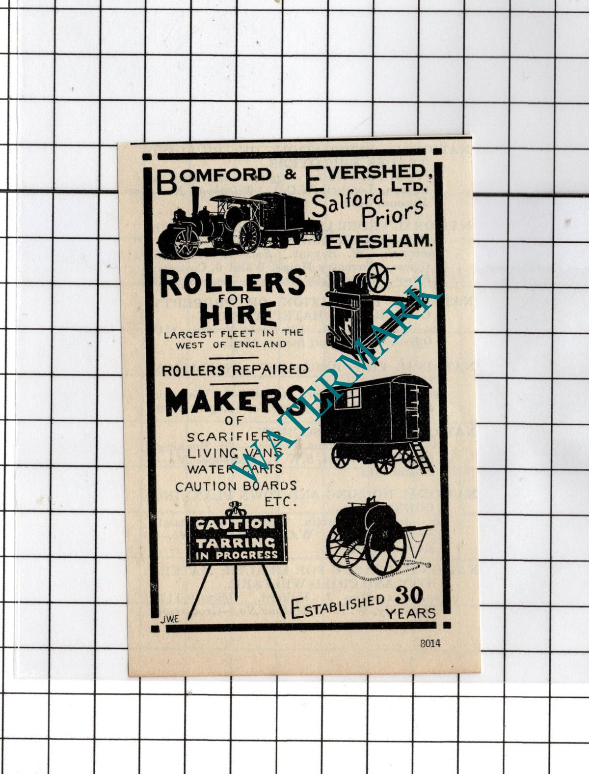 Bomford & Evershed Ltd Salford Priors Evesham - 1927 Small Advert