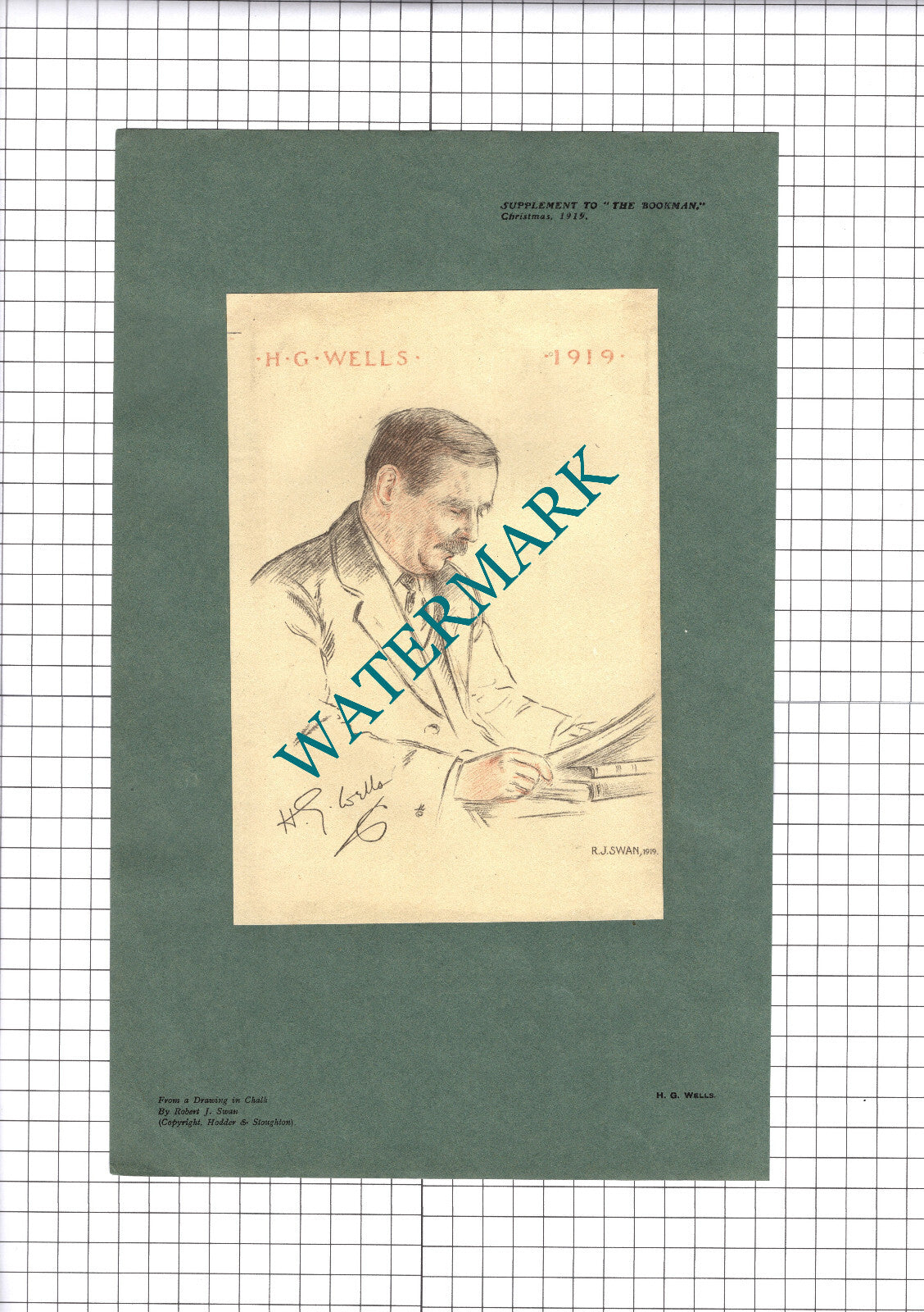 H G Wells Robert J Swan - 1919 Book Print / Illustration