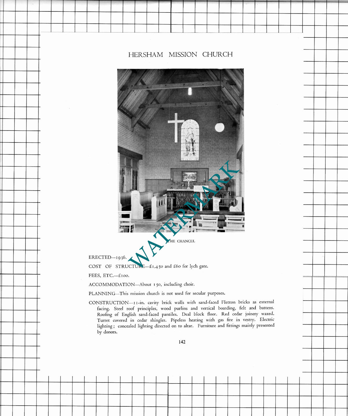 St Andrew's Mission Church Hersham D H Beaty-Pownall -c.1947 Article/ Print