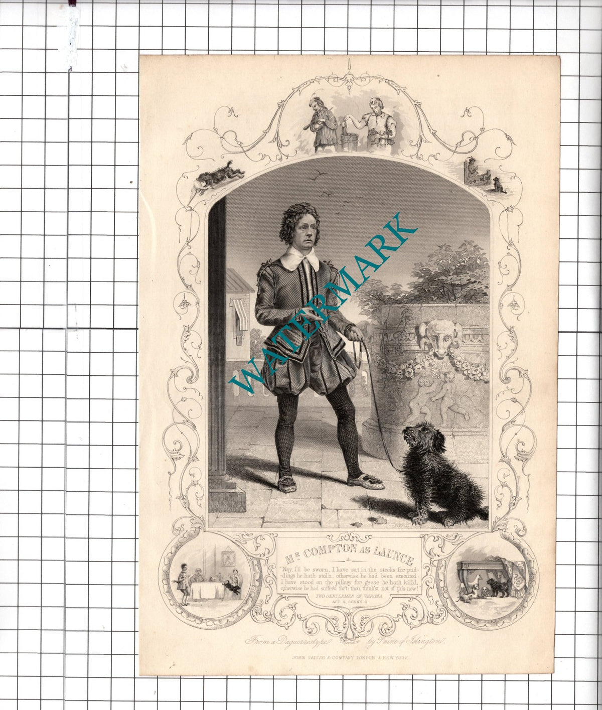 Mr Compton as Launce Two Gentlemen Of Verona Shakespeare - c.1870 Print