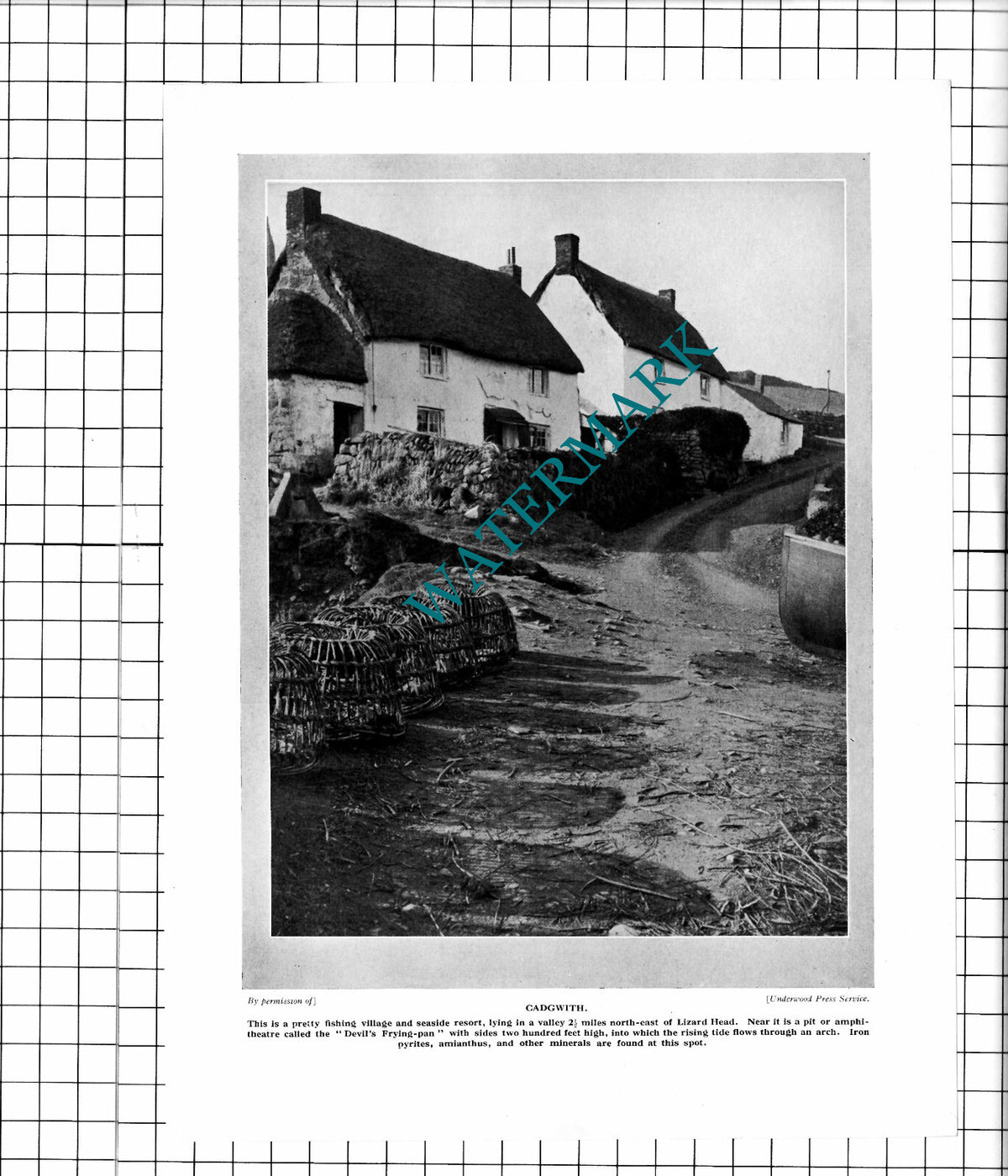Cadgwith Cornwall - c.1930's Clipping / Print