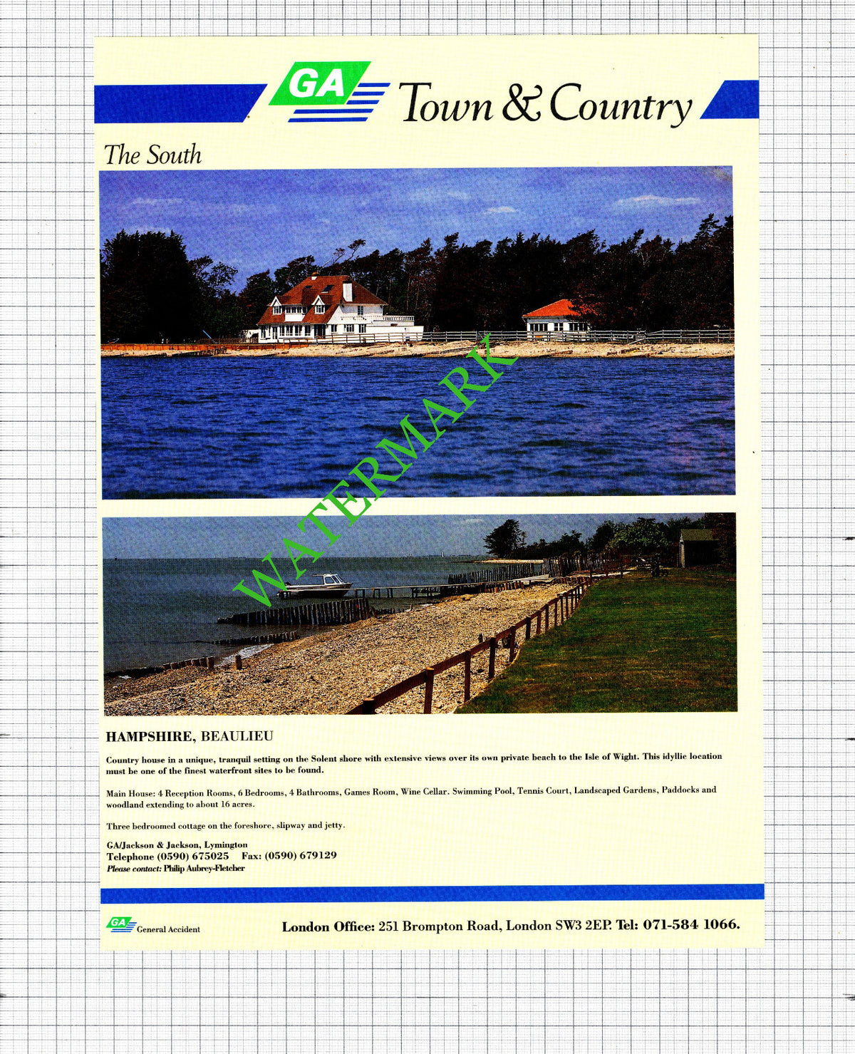 Beaulieu Hampshire House Sale Advert - 1991 Cutting