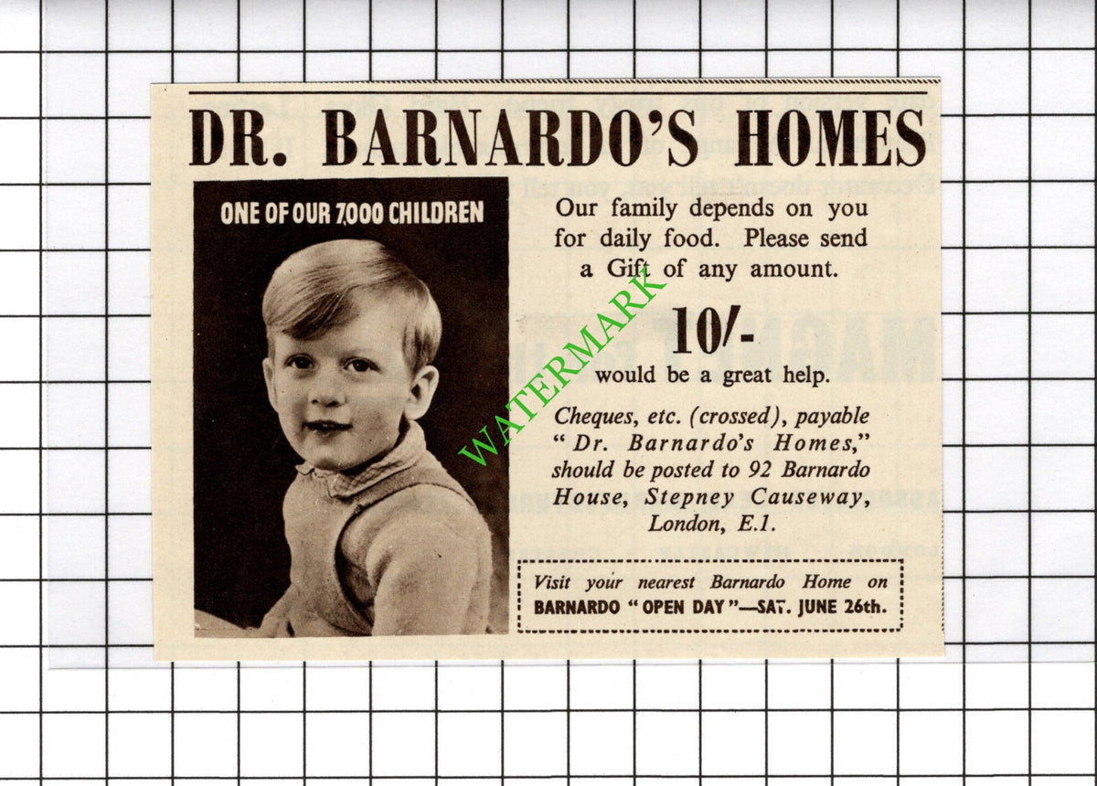 Dr Barnado's Homes Advert - 1954 Small Cutting