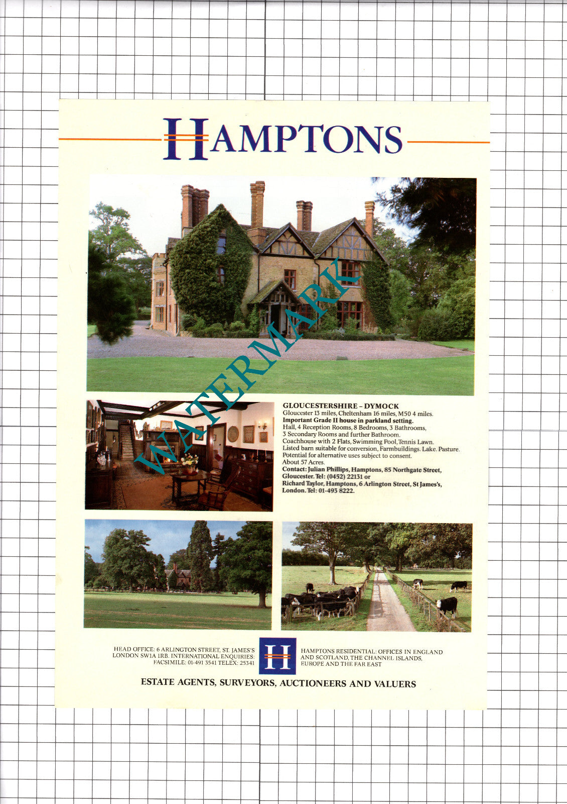 Dymock Gloucestershire House Sale Advert - 1990 Clipping / Print