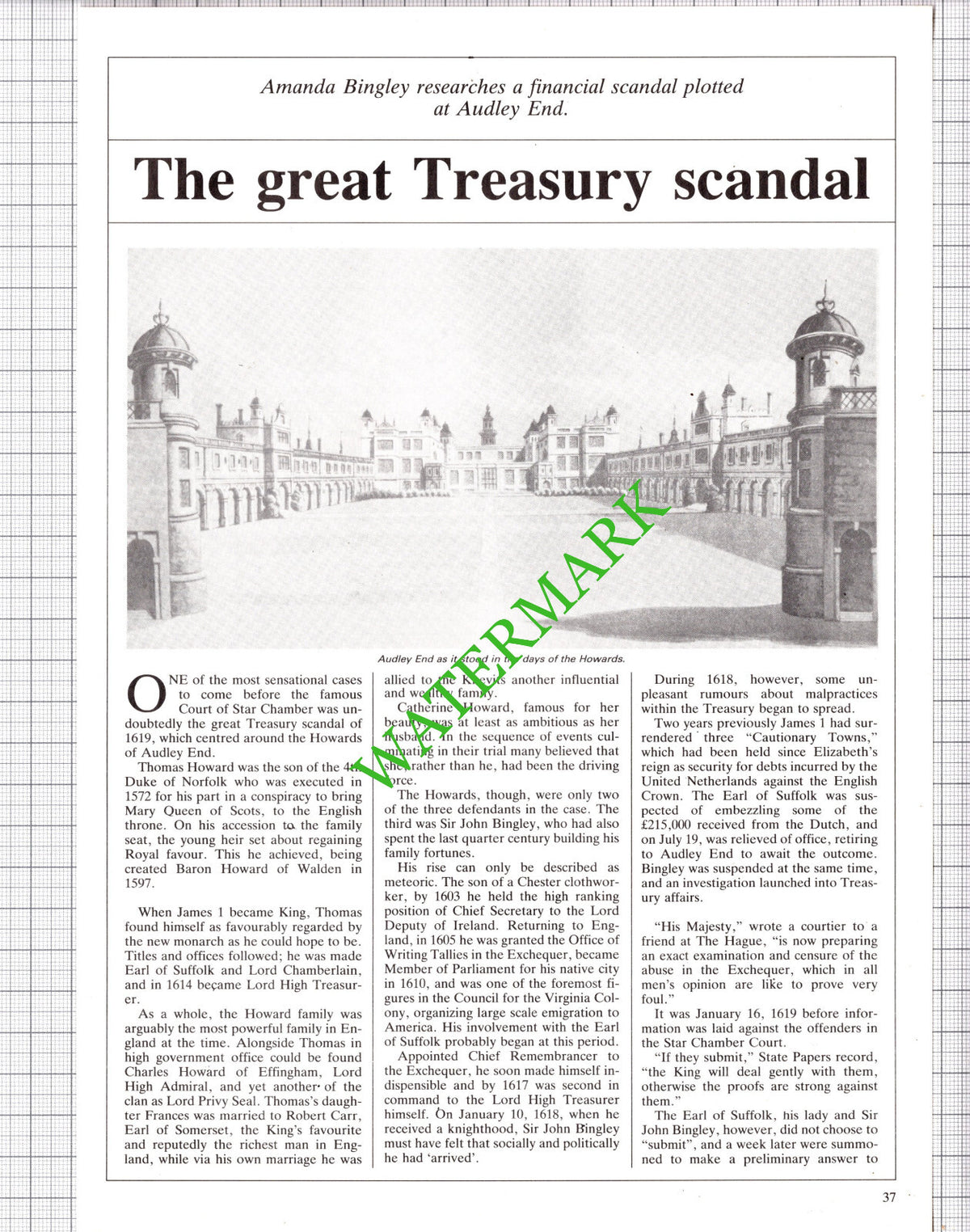 Audley End Howard Family Treasury Scandal - 1986 Article