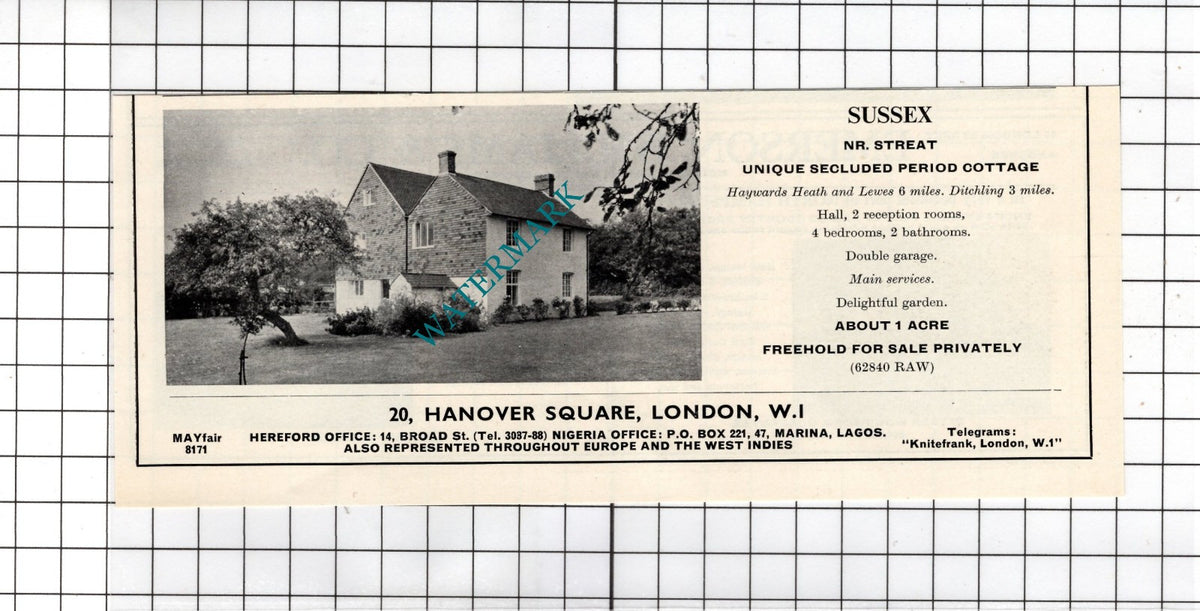 Streat Sussex - 1967 House Sale Advert