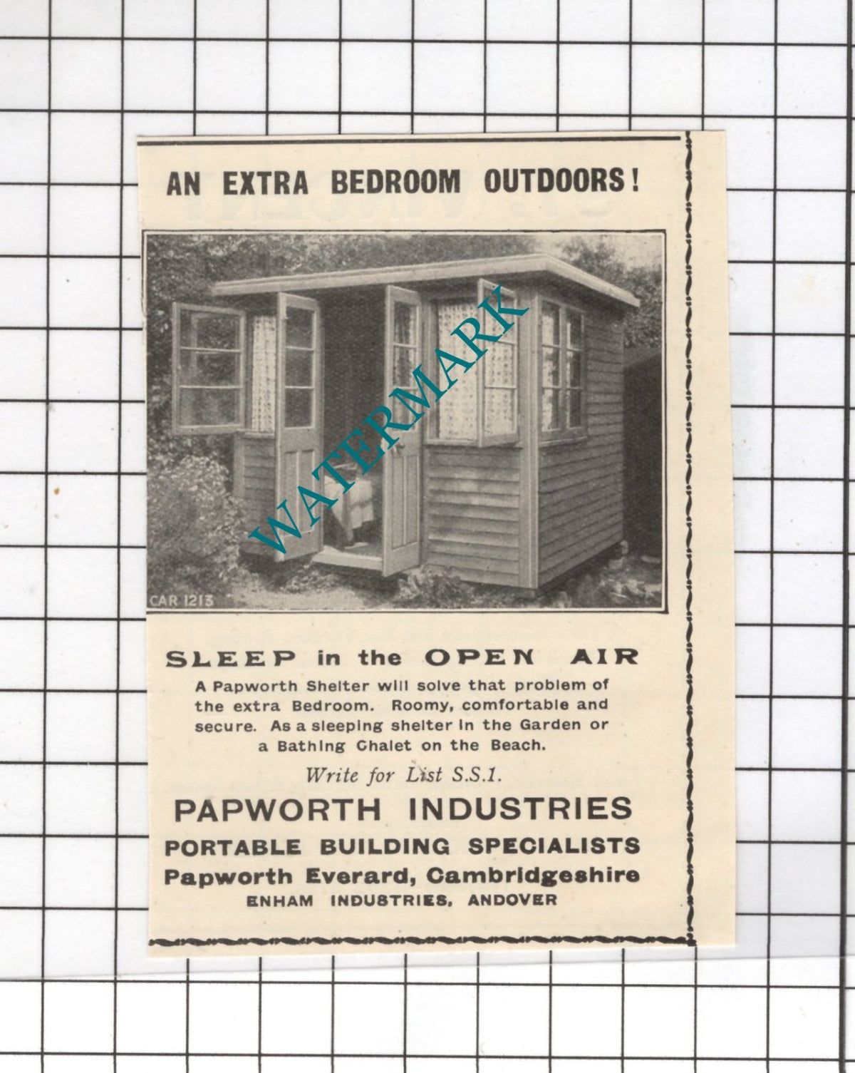 Papworth Industries Papworth Everard Cambridgeshire Andover - 1938 Small Advert