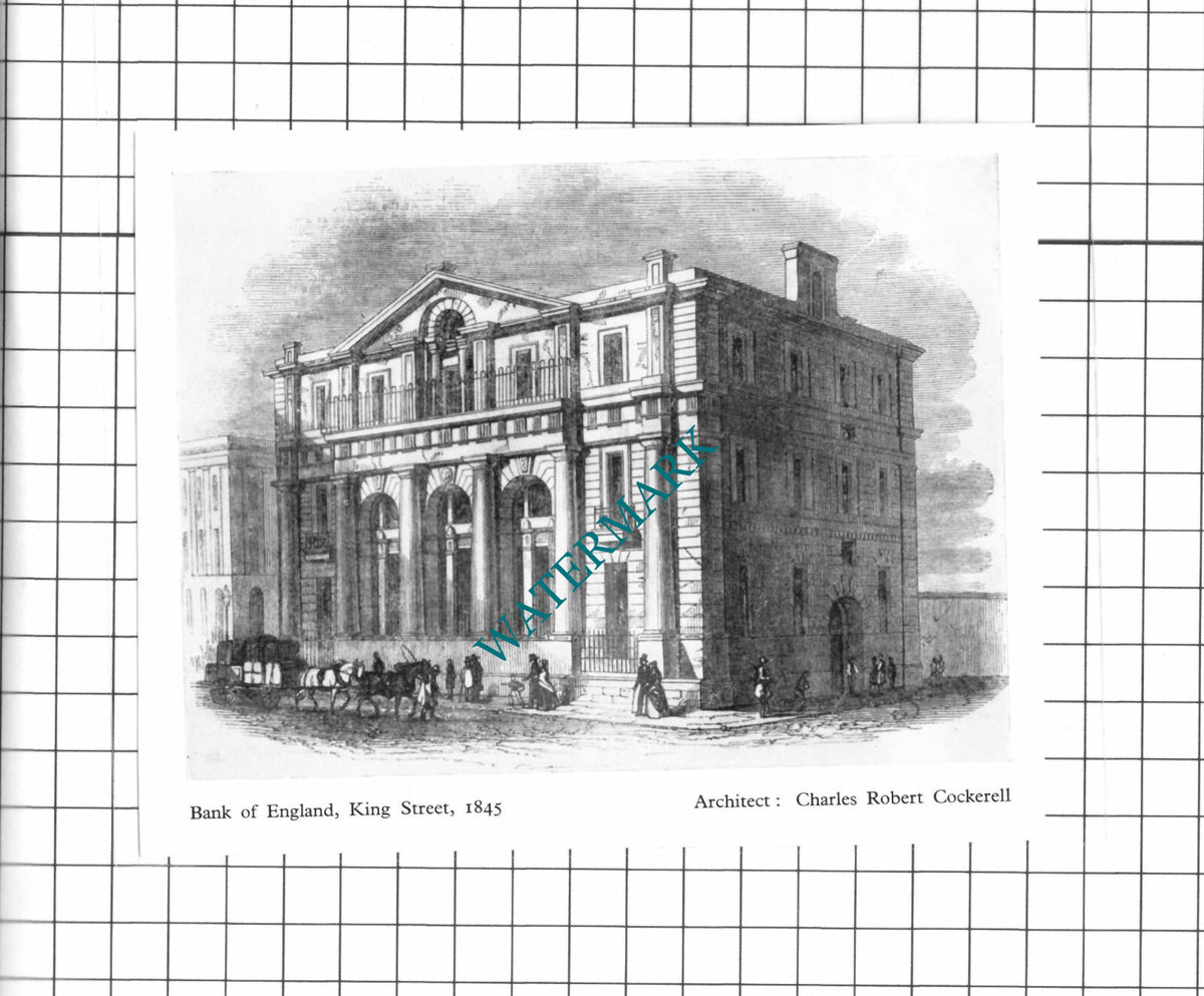 Bank Of England King Street Manchester Charles Cockerell - 1956 Small Clipping