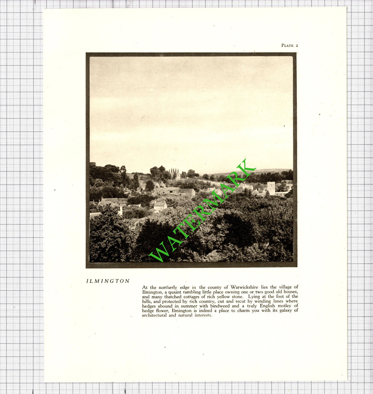 Chipping Campden Ilmington Gloucestershire - 1940's Cutting / Print