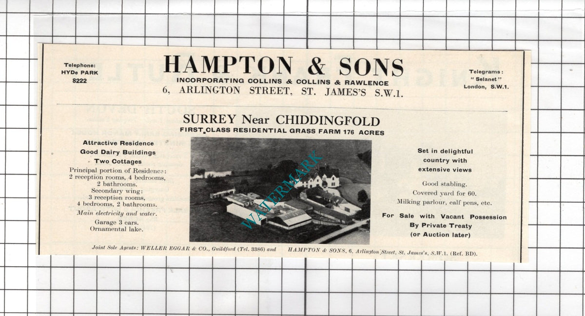 Chiddingfold Surrey Farm Sale Advert - 1967
