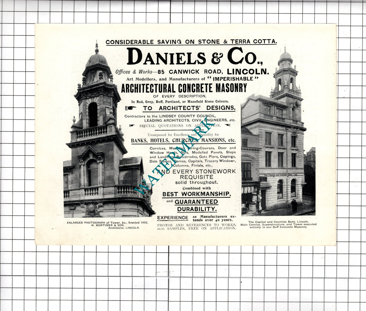 HH Martyn & Co Ltd Cheltenham / Daniels & Co Lincoln Capital Bank - 1903 Advert
