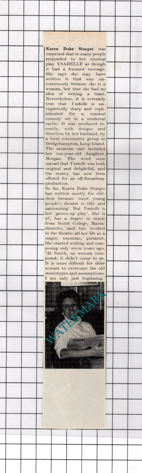 Philomena Muinzer / Karen Duke Sturges - 1980 Cutting