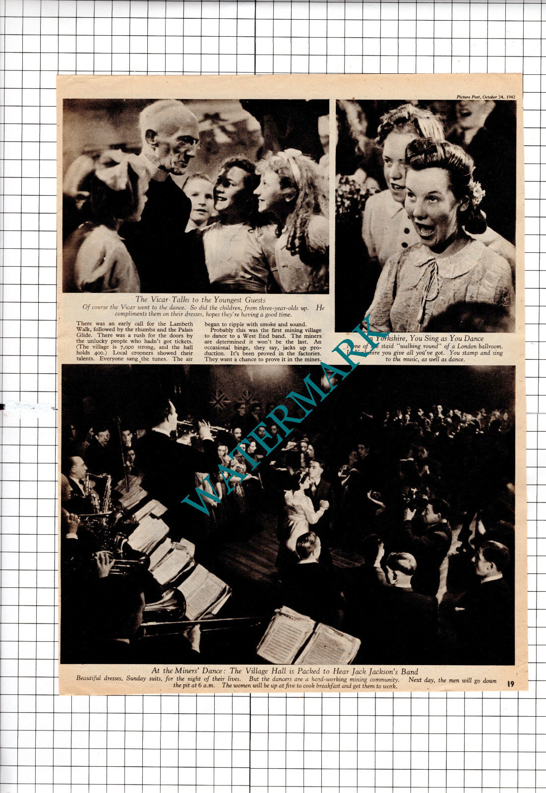 Askern Yorkshire Jack Jackson's West End Band Hettie Williams - 1942 Article
