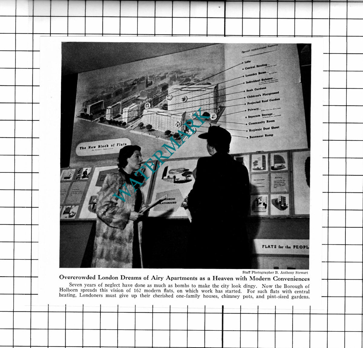Borough Of Holborn London New Flats - 1947 Clipping