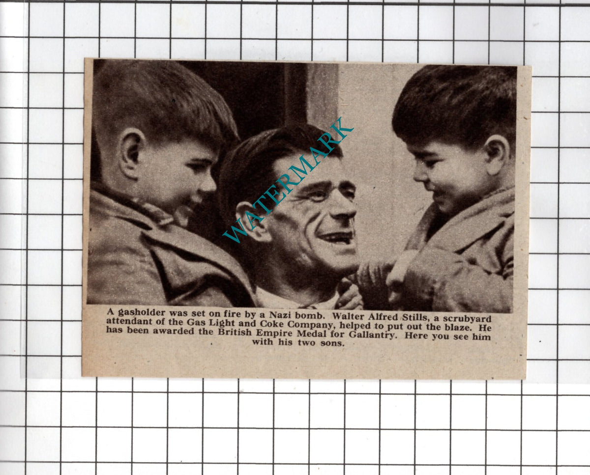 Walter Alfred Stills Gas Light And Coke Company WW2 - 1940's Small Clipping