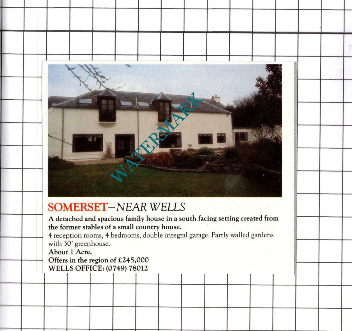 Wells Somerset House Sale Advert - 1991 Clipping