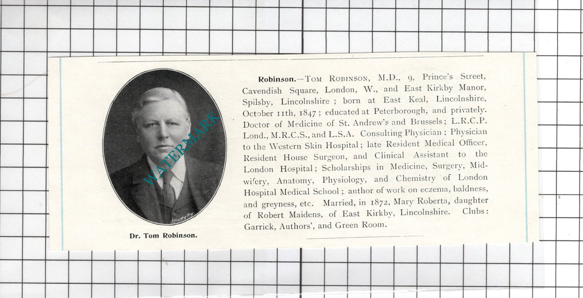 William Rose Ashwells Penn / Tom Robinson East Kirkby Manor - c.1910 Cutting
