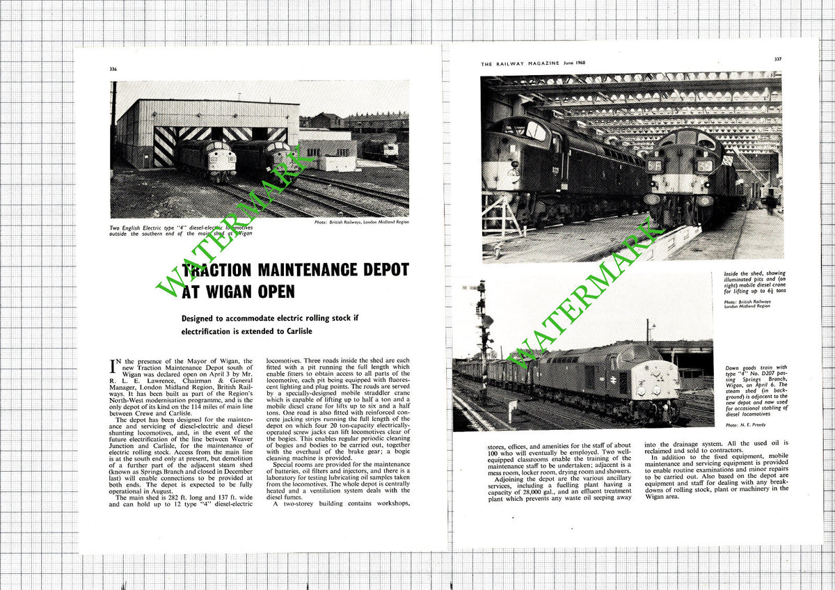 Traction Maintenance Depot Wigan - 1968 Article