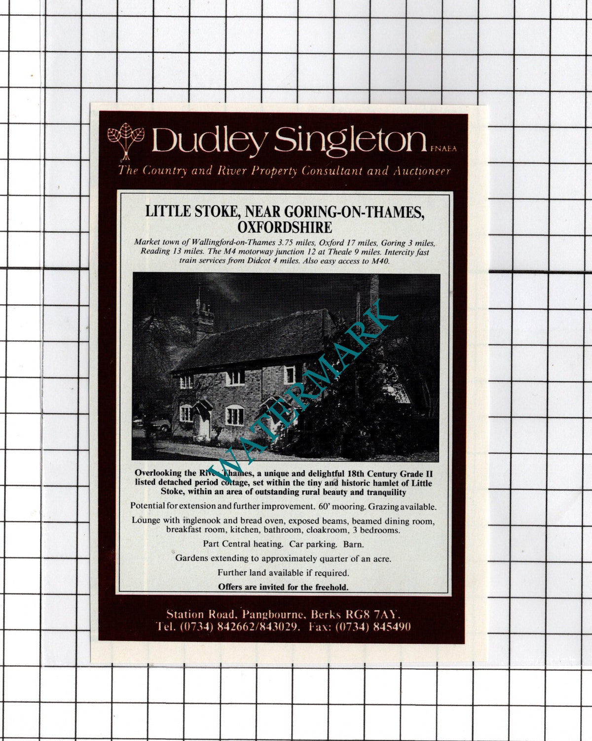 Little Stoke Oxfordshire - 1991 House Sale Advert