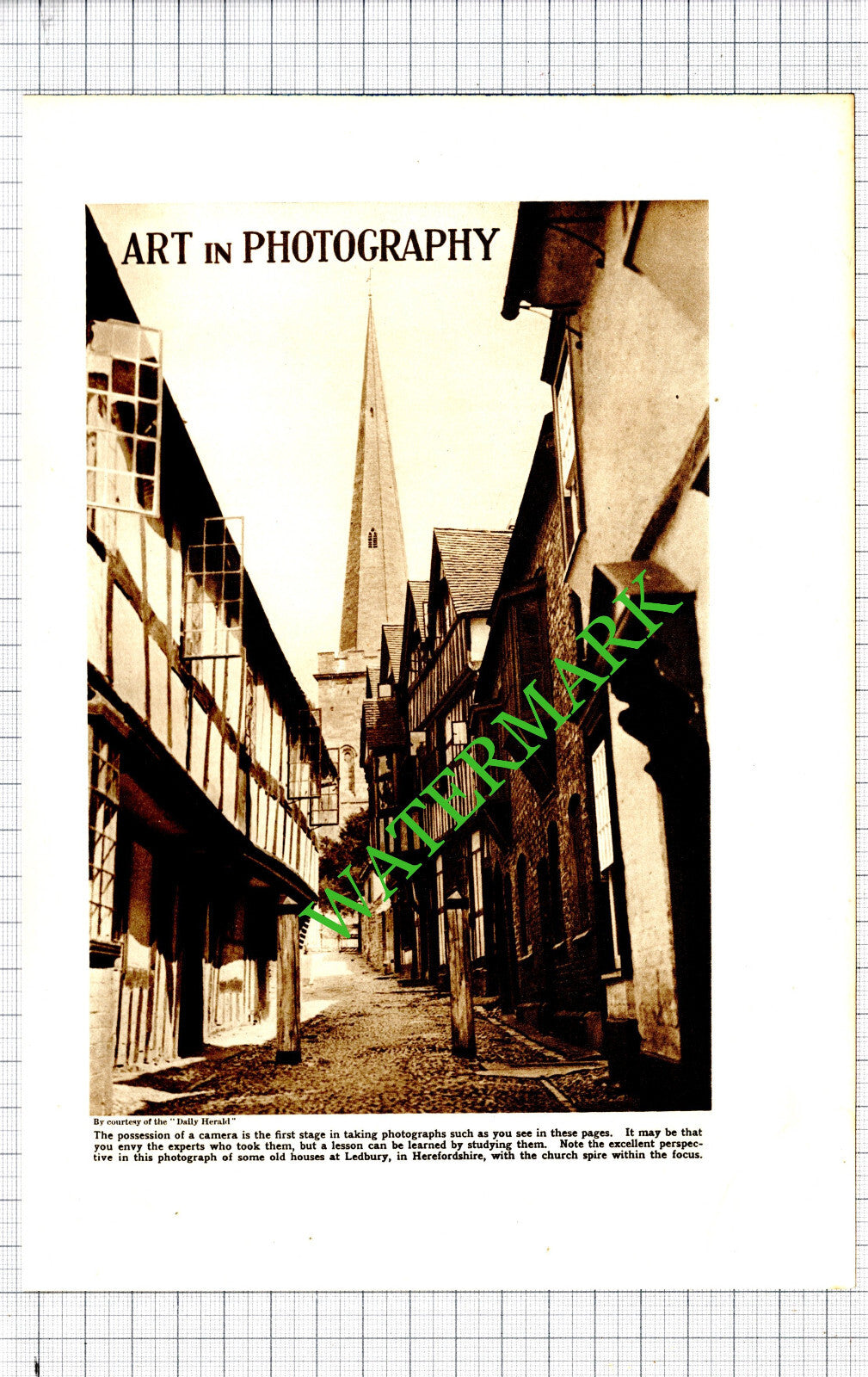 Ledbury Herefordshire - 1930s Cutting / Print