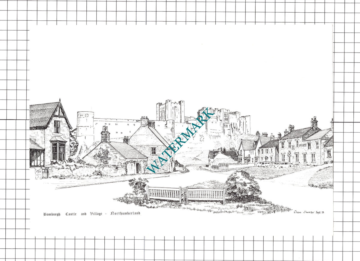 Lumley Castle / Bamburgh Castle - c.1980's Book Print