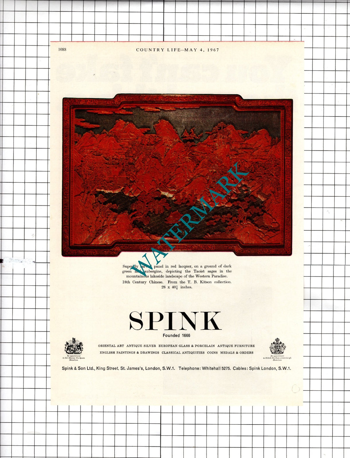 Spink & Sons Ltd London - 1967 Advert