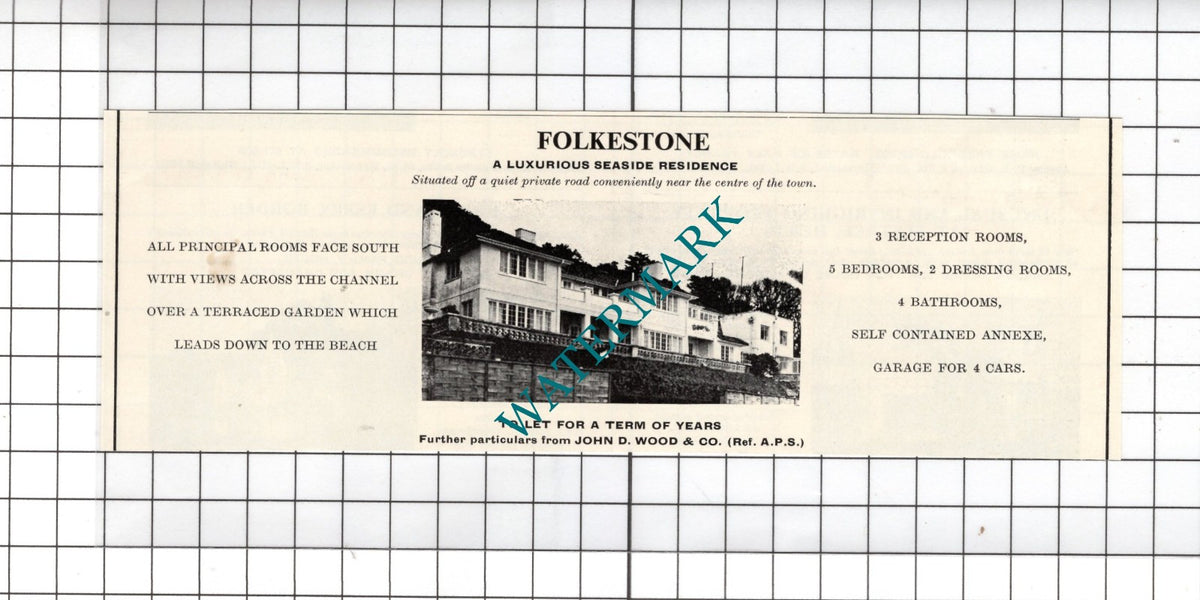 Folkestone Kent House Sale Advert - 1967