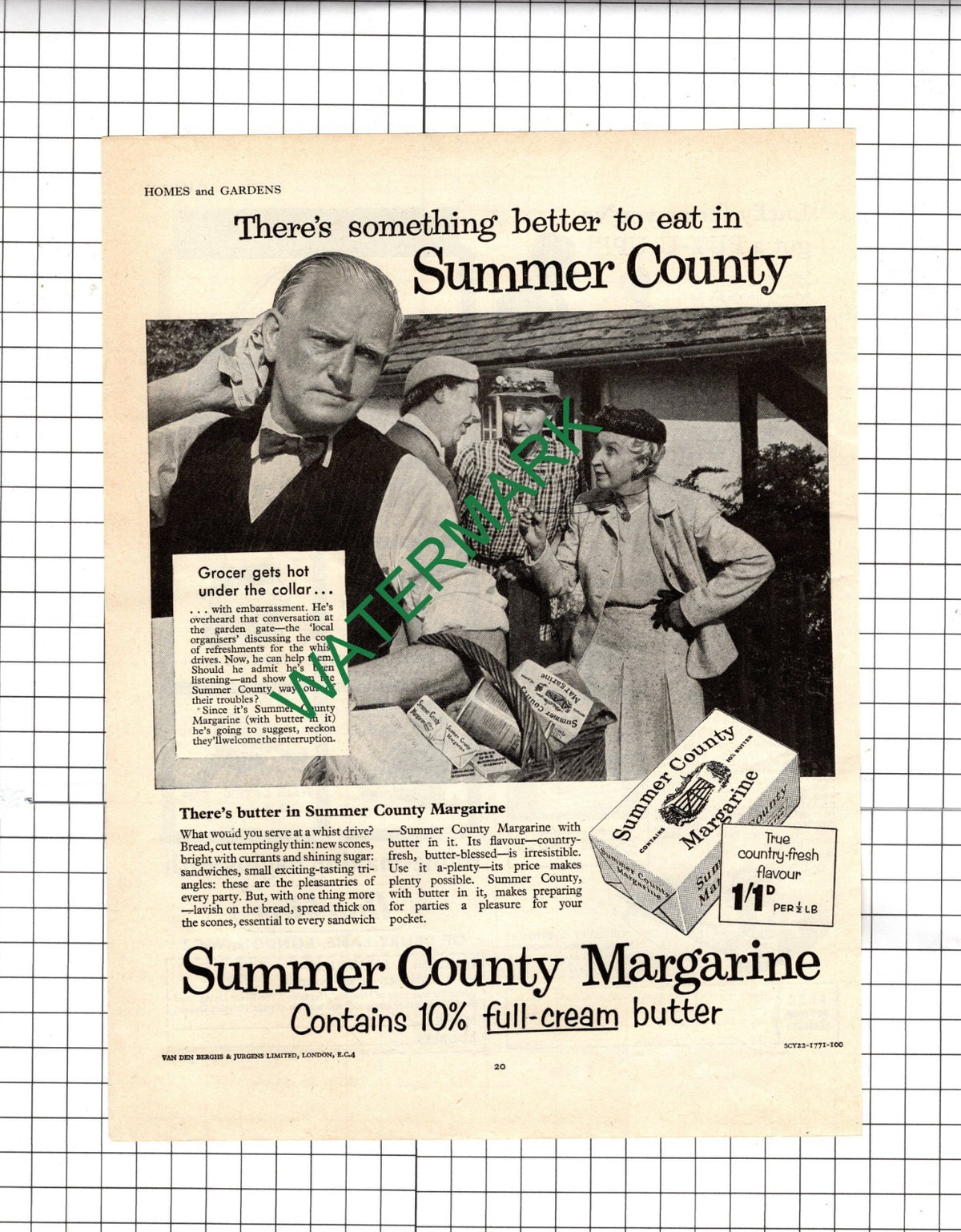 Summer County Margarine Advert - 1955