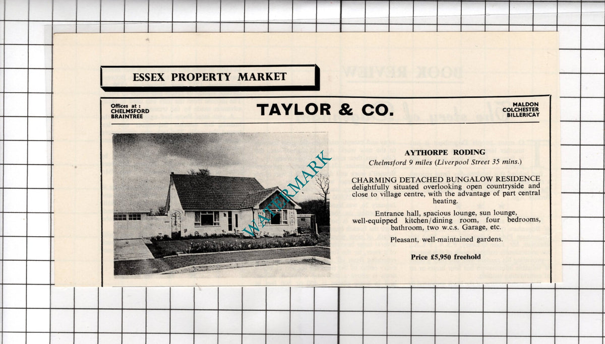Aythorpe Roding Essex House Sale Advert - 1964 Cutting