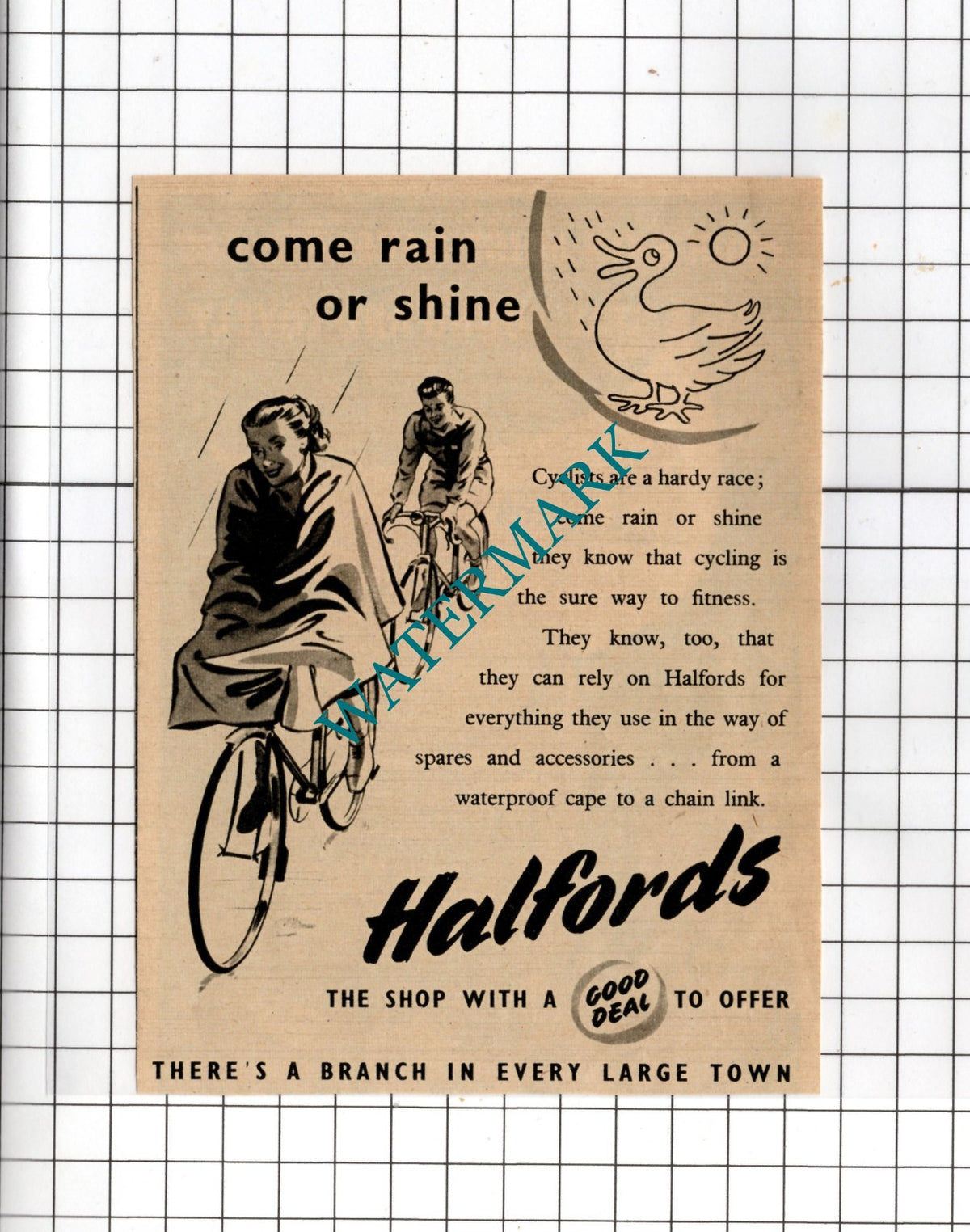 Halfords Advert Cycling - 1952