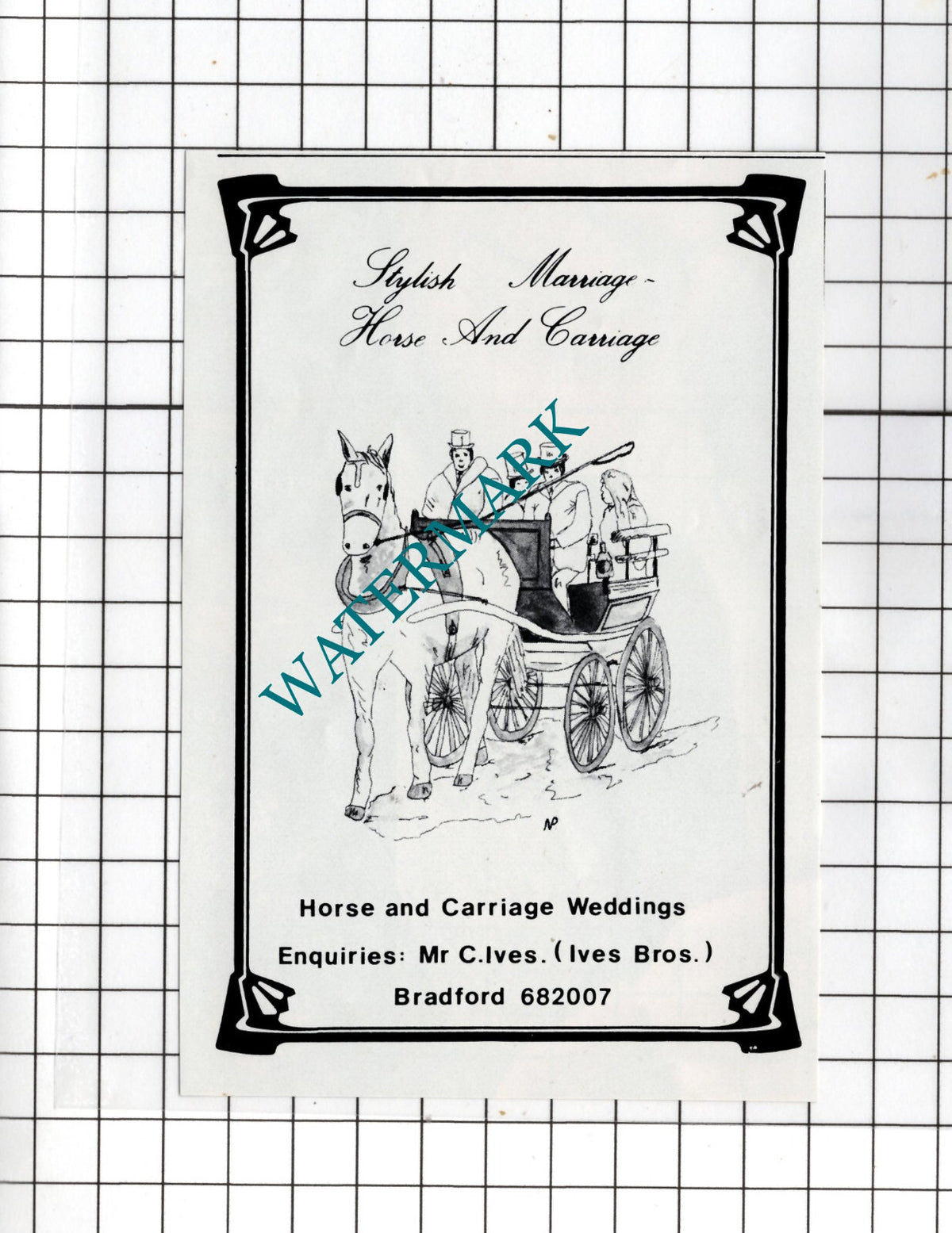 Mr C Ives (Ives Bros) Bradford Horse and Carriage - 1979 Small Advert