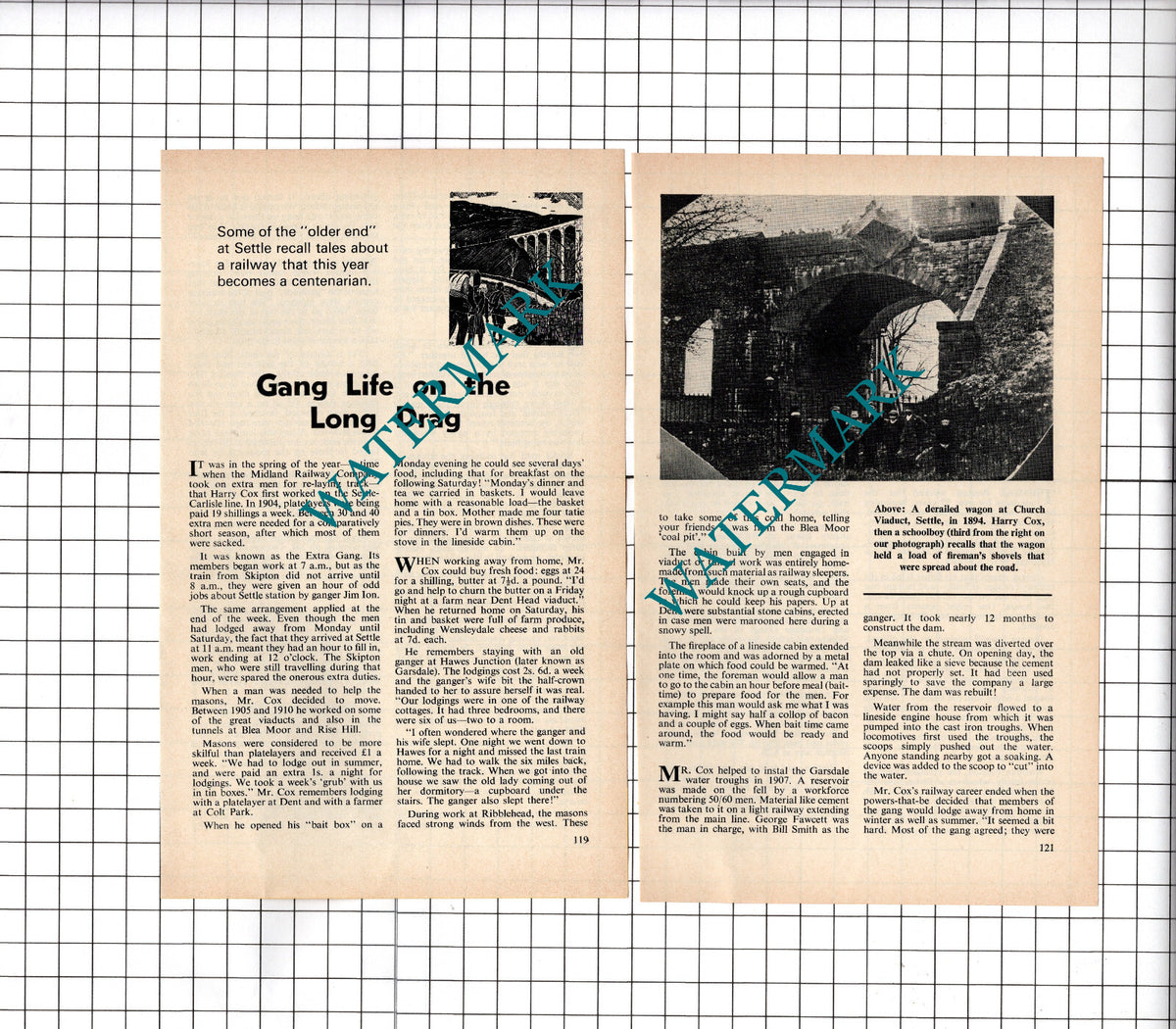 Harry Cox Settle Yorkshire Railway - 1976 Small Article