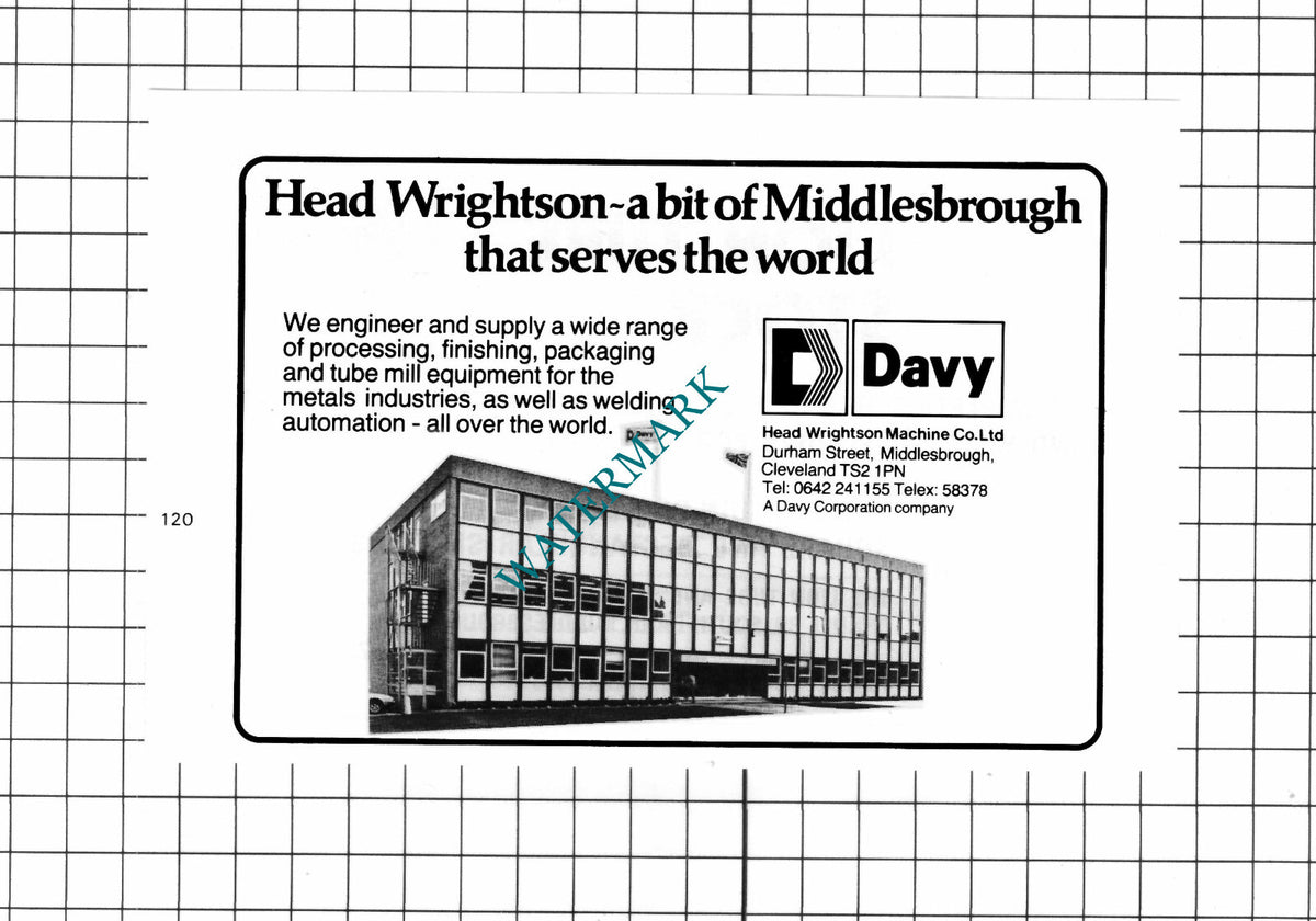 Head Wrightson Machine Co Ltd Middlebrough Advert - c.1980 Cutting / Print