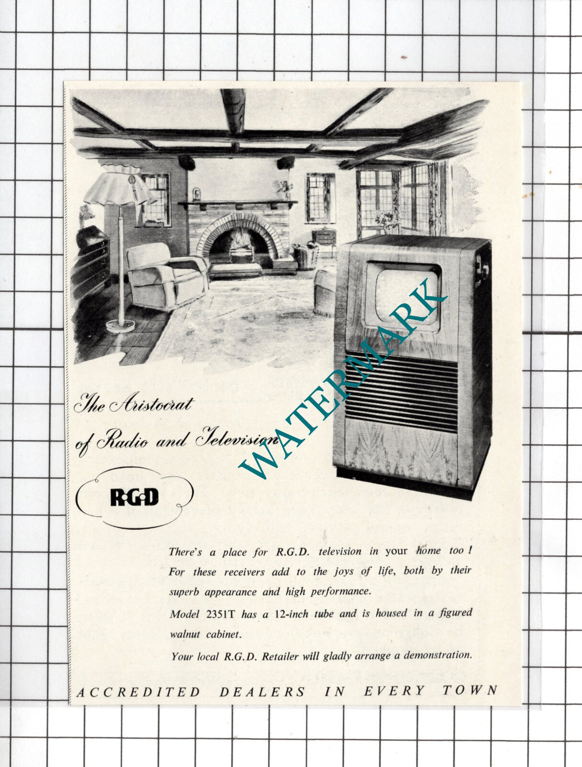 RGD Television Advert - 1951 Small Cutting