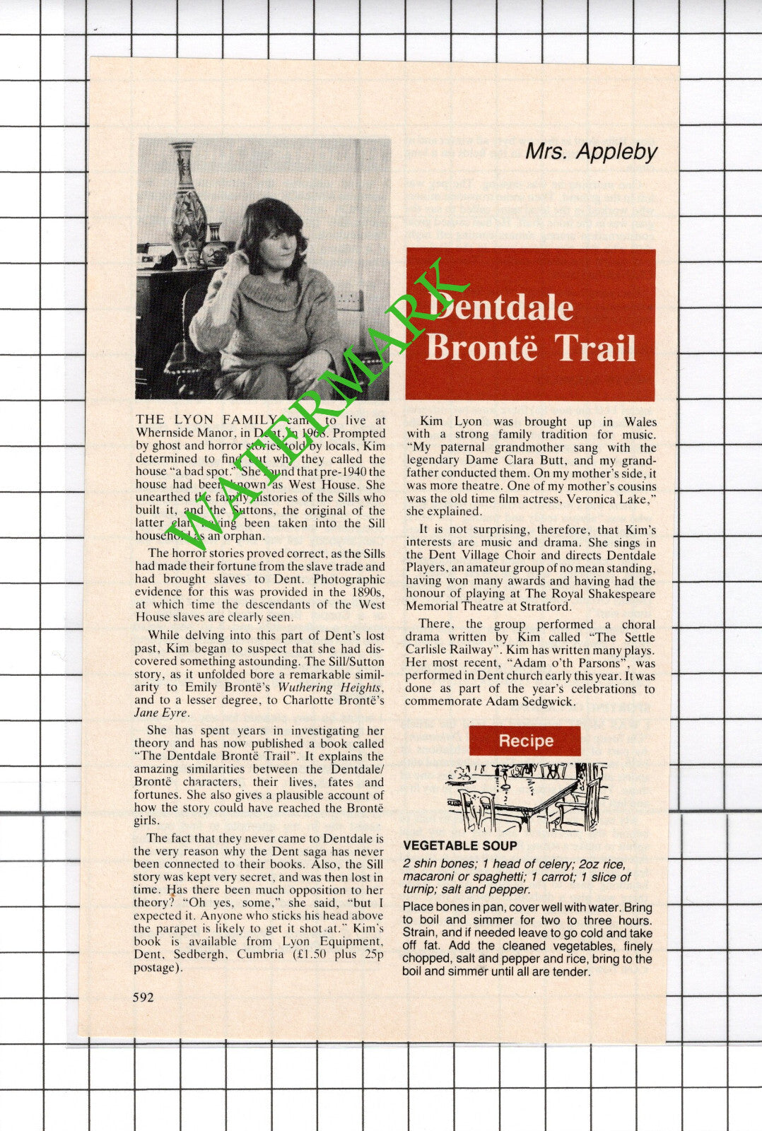 Kim Lyon Whernside Manor Dent Cumbria Sill Sutton - 1985 Cutting