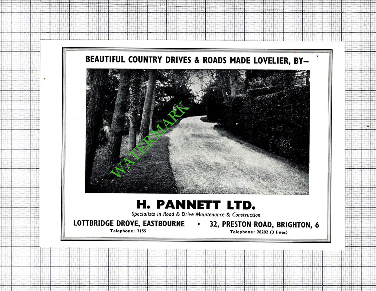 H Pannett Ltd Eastbourne Sussex Small Advert - 1955 Cutting