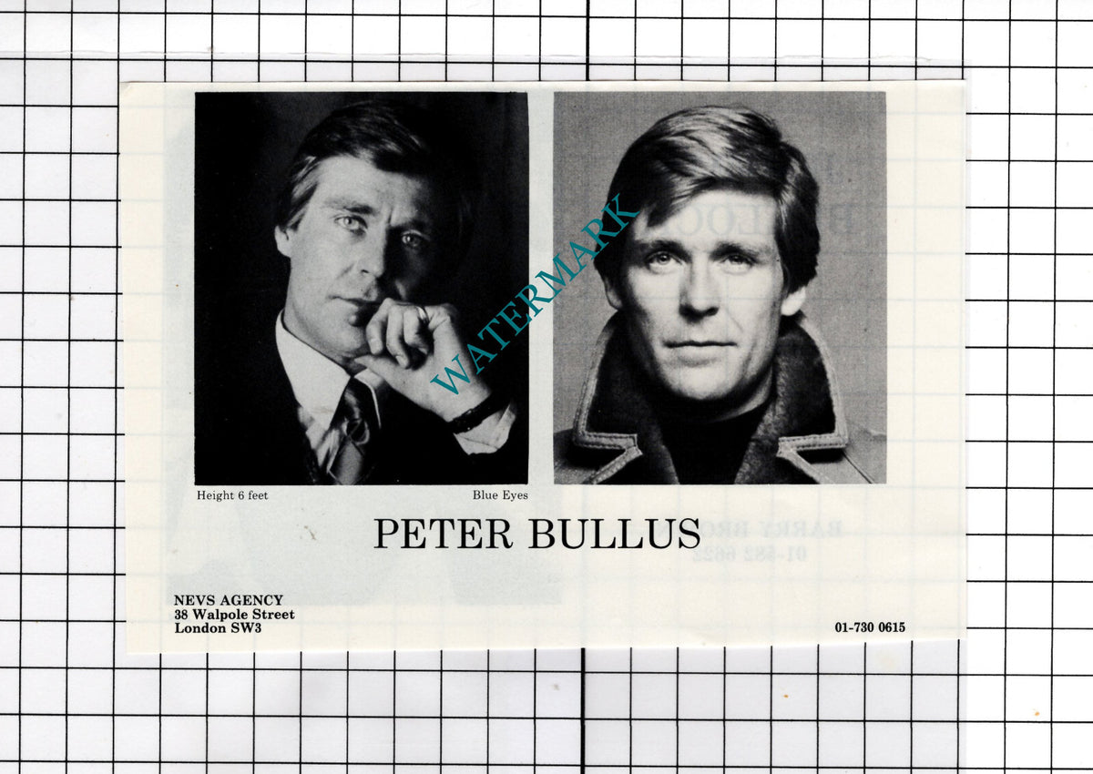 Jeremy Bulloch Actor / Peter Bullus Actor Advert - 1986 Cutting